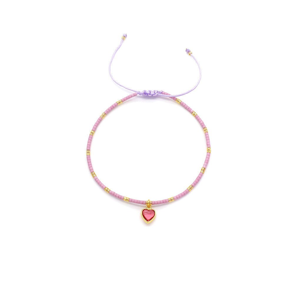 Handmade Customizable Miyuki Beads Bracelet With Glass Crystal Charm