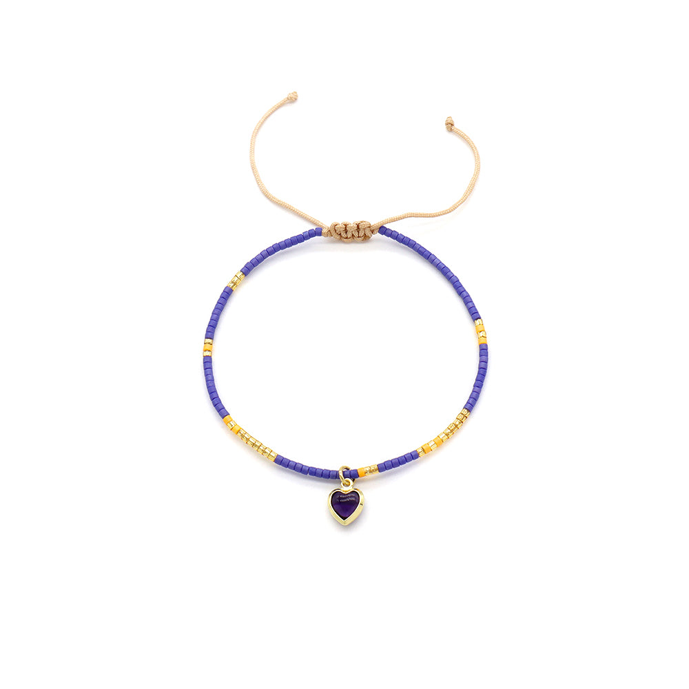 Handmade Customizable Miyuki Beads Bracelet With Glass Crystal Charm