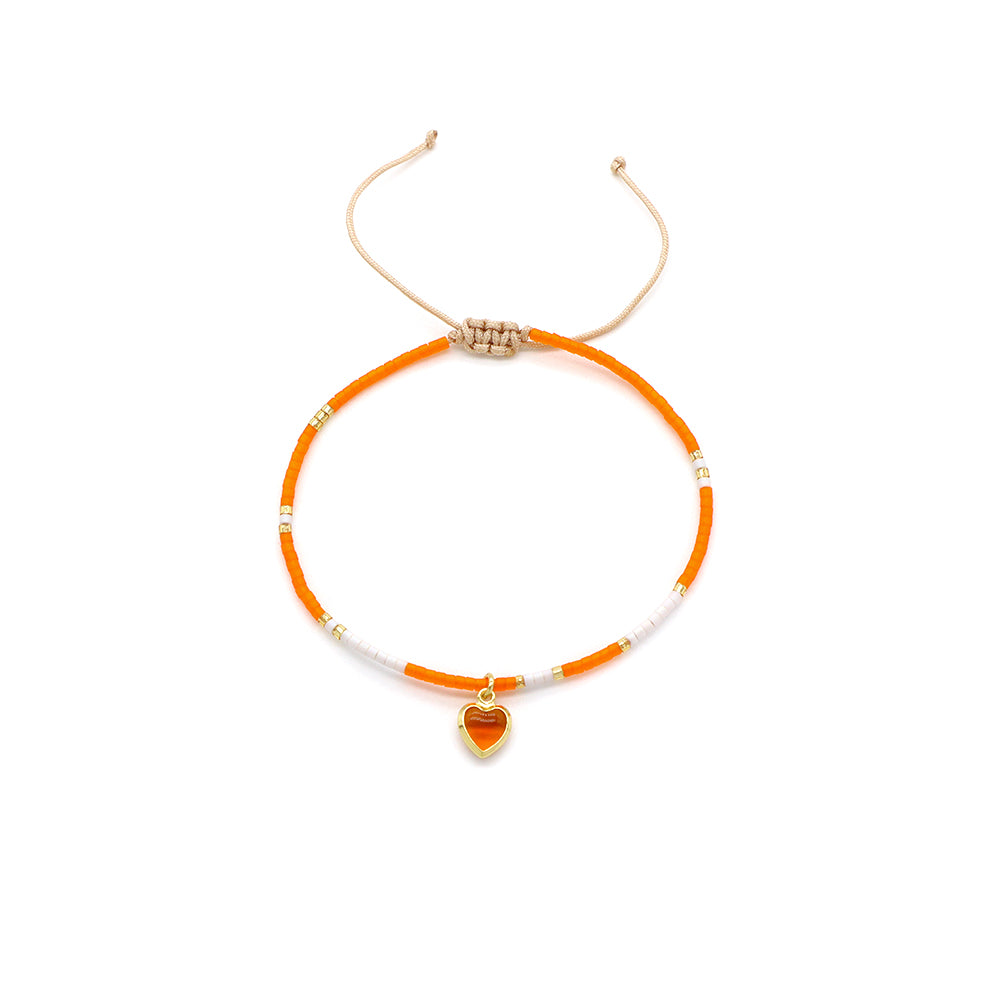 Handmade Customizable Miyuki Beads Bracelet With Glass Crystal Charm
