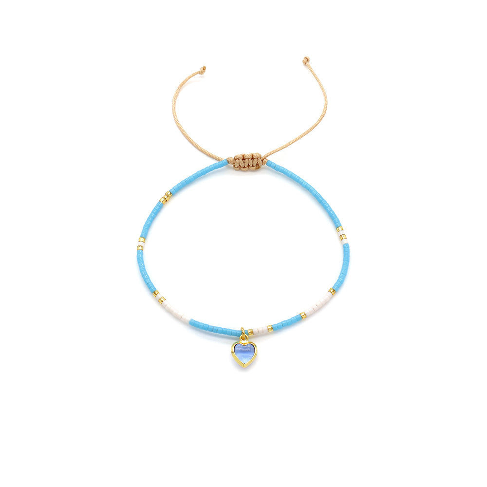 Handmade Customizable Miyuki Beads Bracelet With Glass Crystal Charm