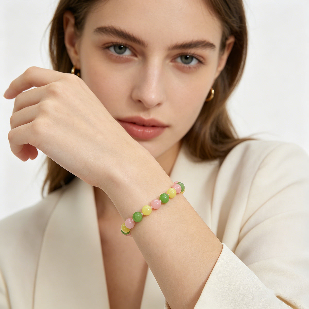 Handmade Customizable Natural Stone Beads Bracelet
