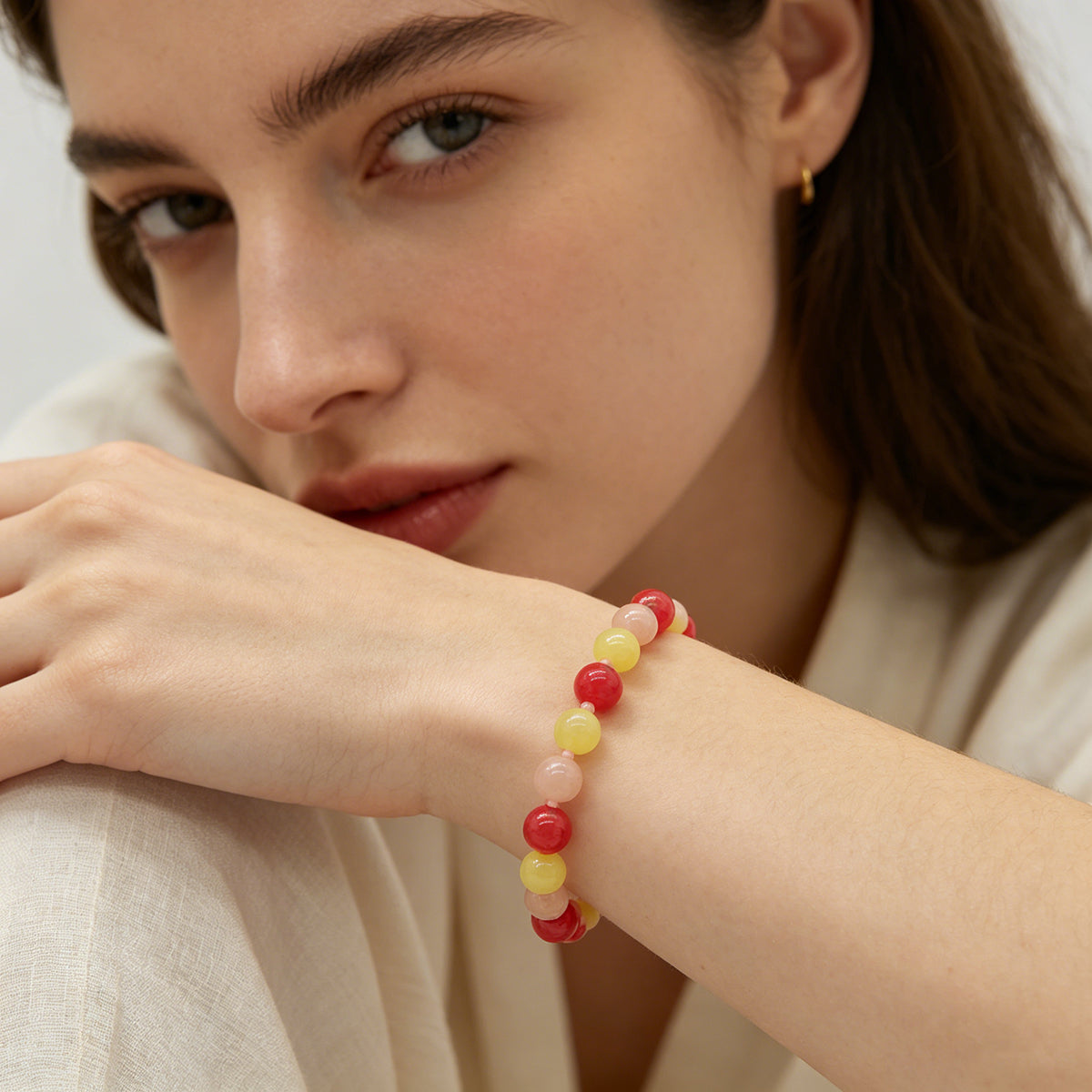 Handmade Customizable Natural Stone Beads Bracelet