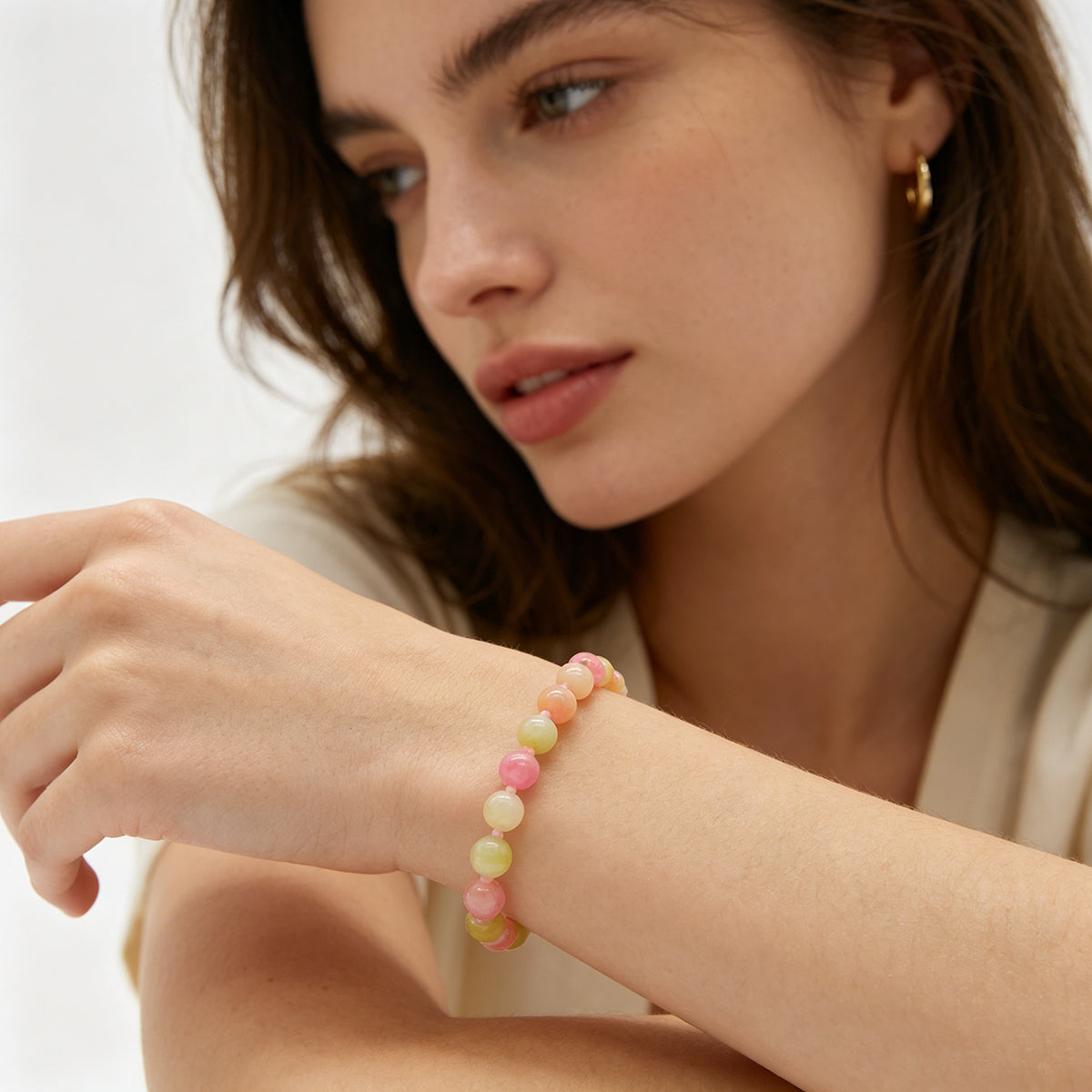 Handmade Customizable Natural Stone Beads Bracelet