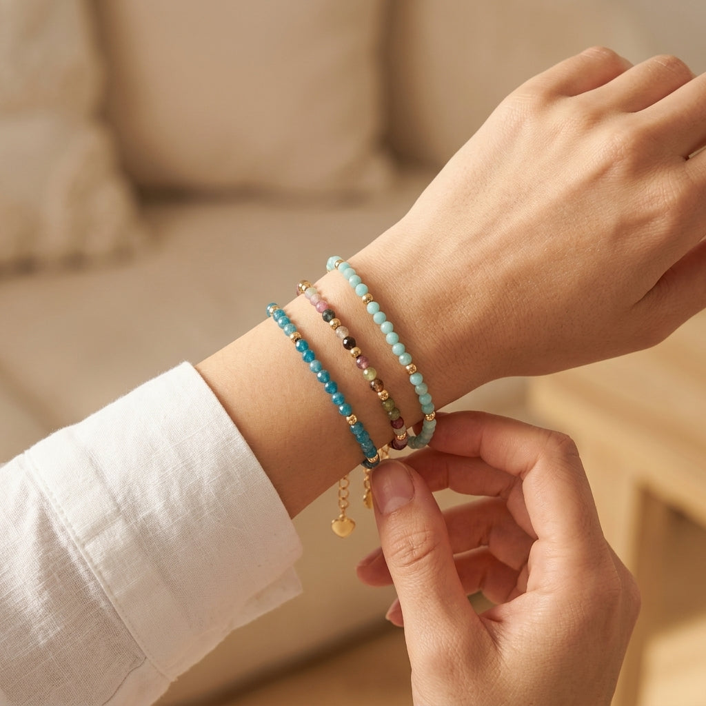 Handmade Customizable Natural Stone Beads Bracelet