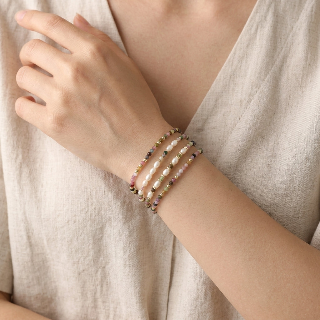 Handmade Customizable Natural Stone Beads Bracelet
