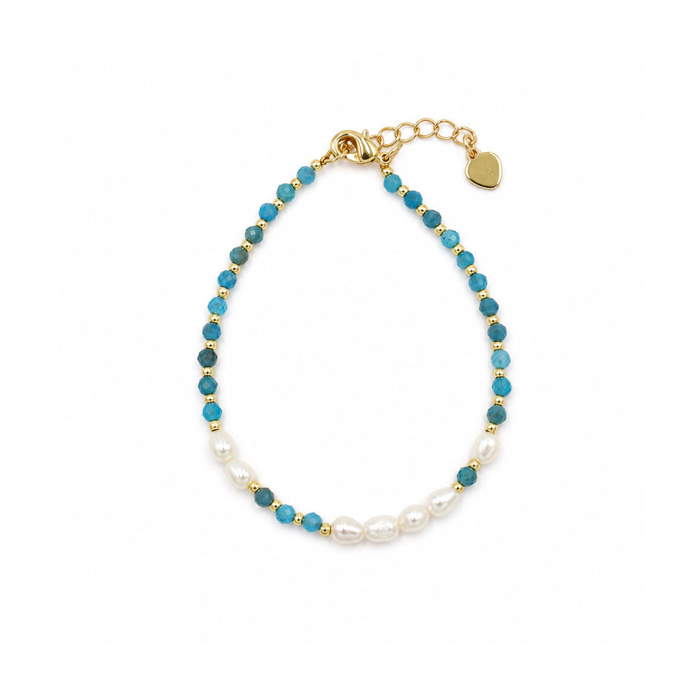 Handmade Customizable Natural Stone Beads Bracelet With Fresh Water Pearl
