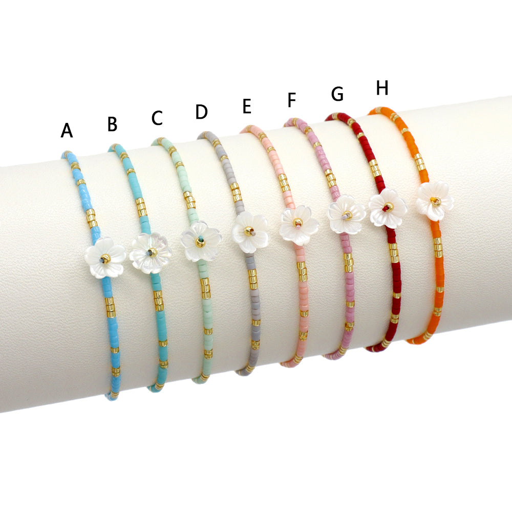 Handmade Customizable Miyuki Beads Bracelet With Shell Charm