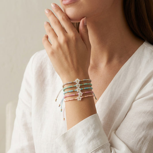Handmade Customizable Miyuki Beads Bracelet With Shell Charm