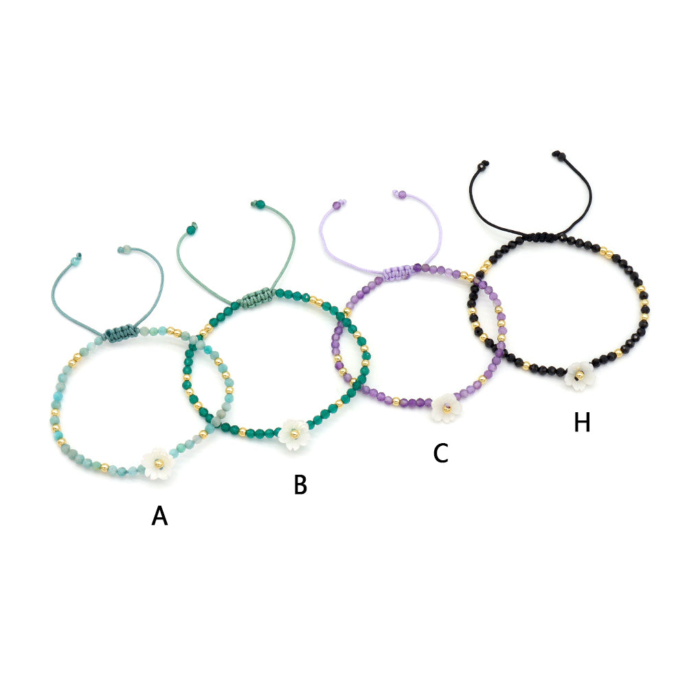Handmade Customizable Natural Stone Beads Bracelet With Shell Charm