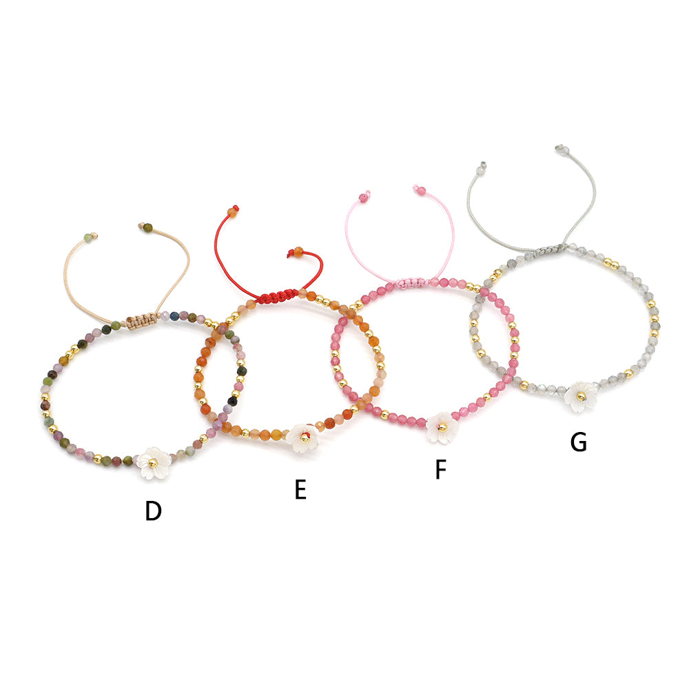 Handmade Customizable Natural Stone Beads Bracelet With Shell Charm