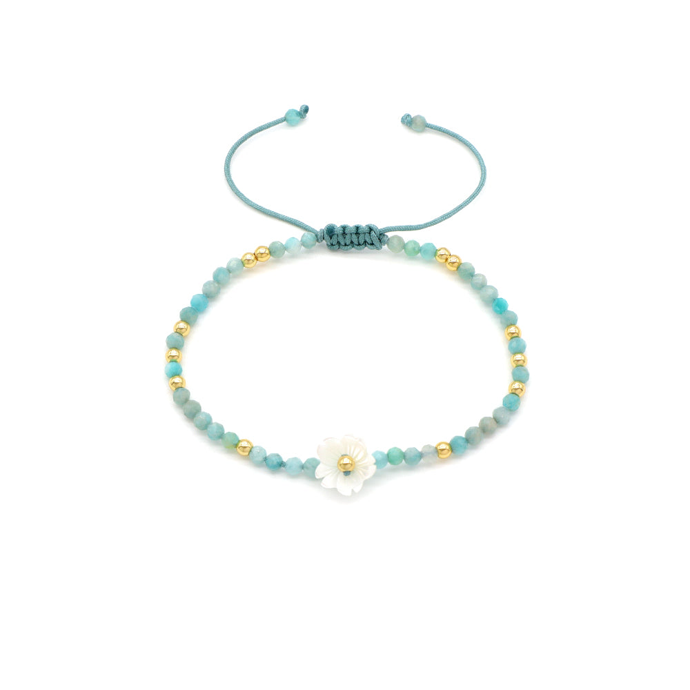 Handmade Customizable Natural Stone Beads Bracelet With Shell Charm