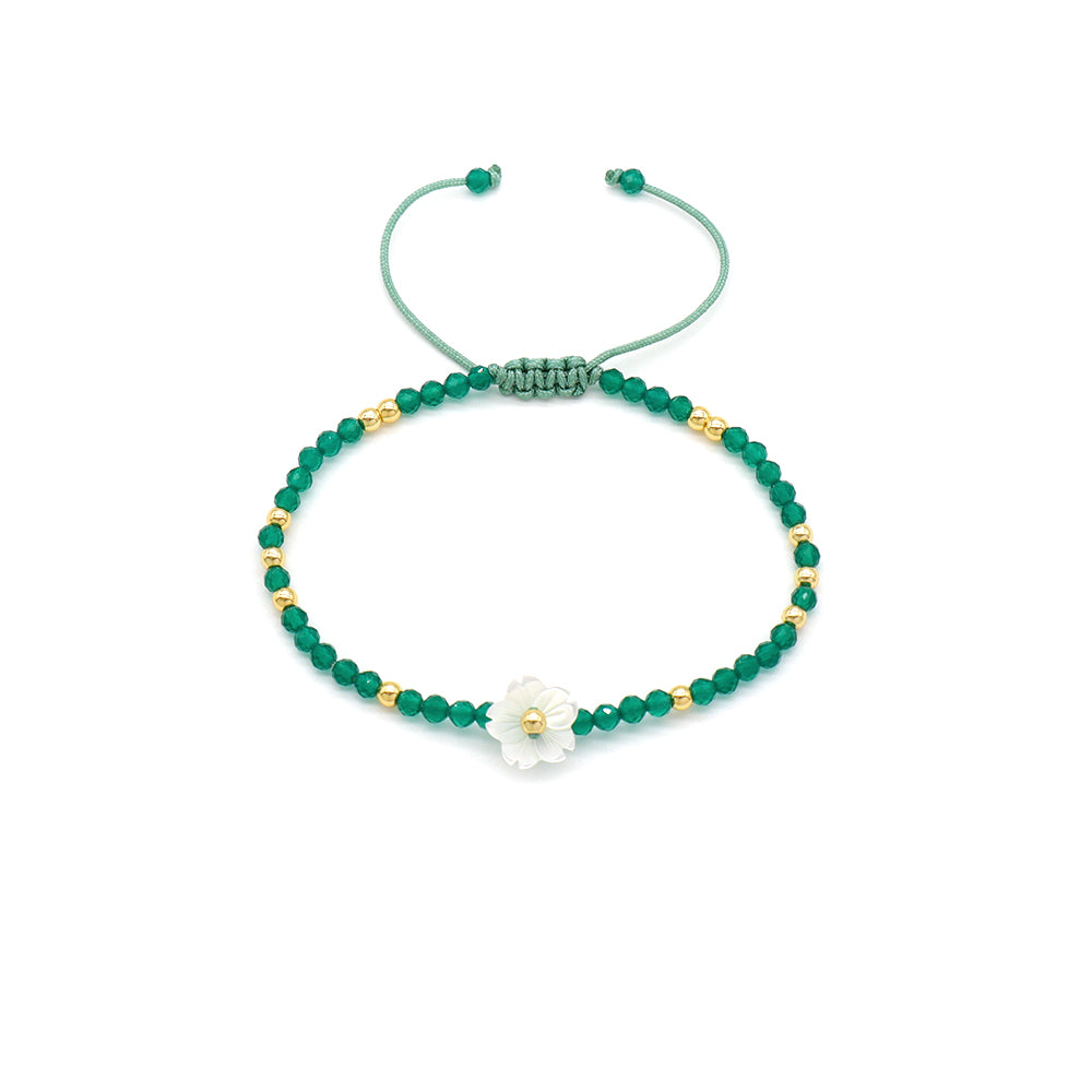 Handmade Customizable Natural Stone Beads Bracelet With Shell Charm