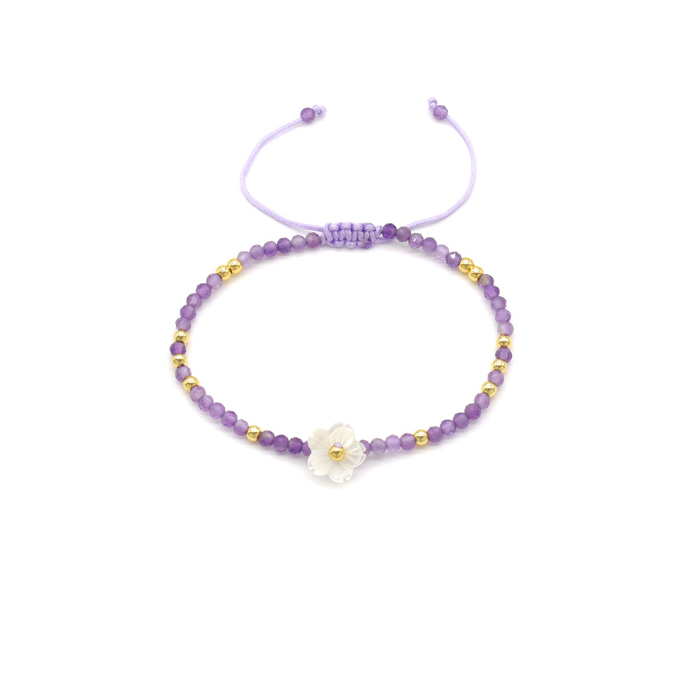 Handmade Customizable Natural Stone Beads Bracelet With Shell Charm