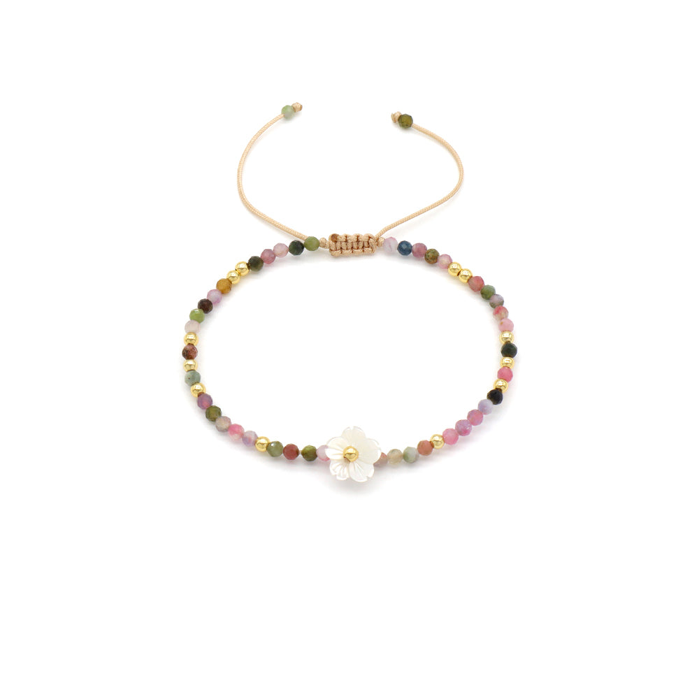 Handmade Customizable Natural Stone Beads Bracelet With Shell Charm