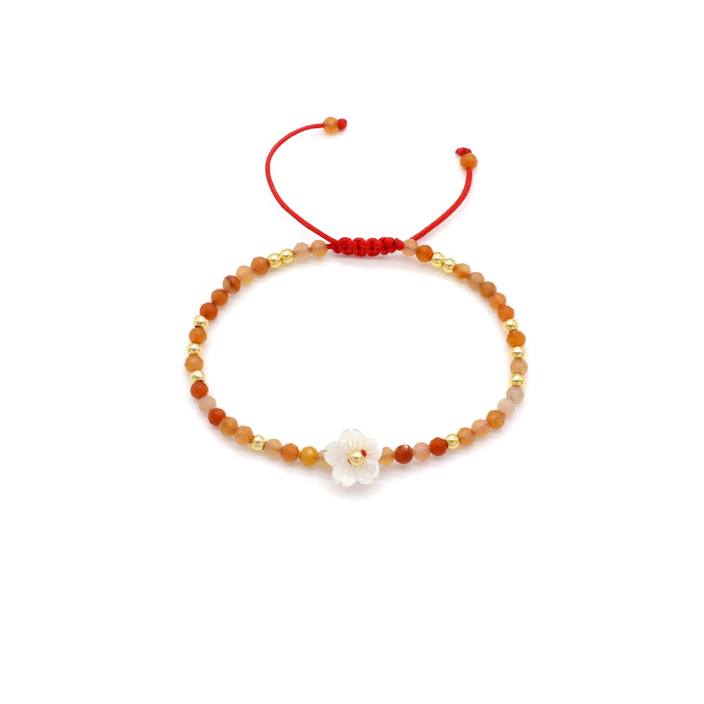Handmade Customizable Natural Stone Beads Bracelet With Shell Charm