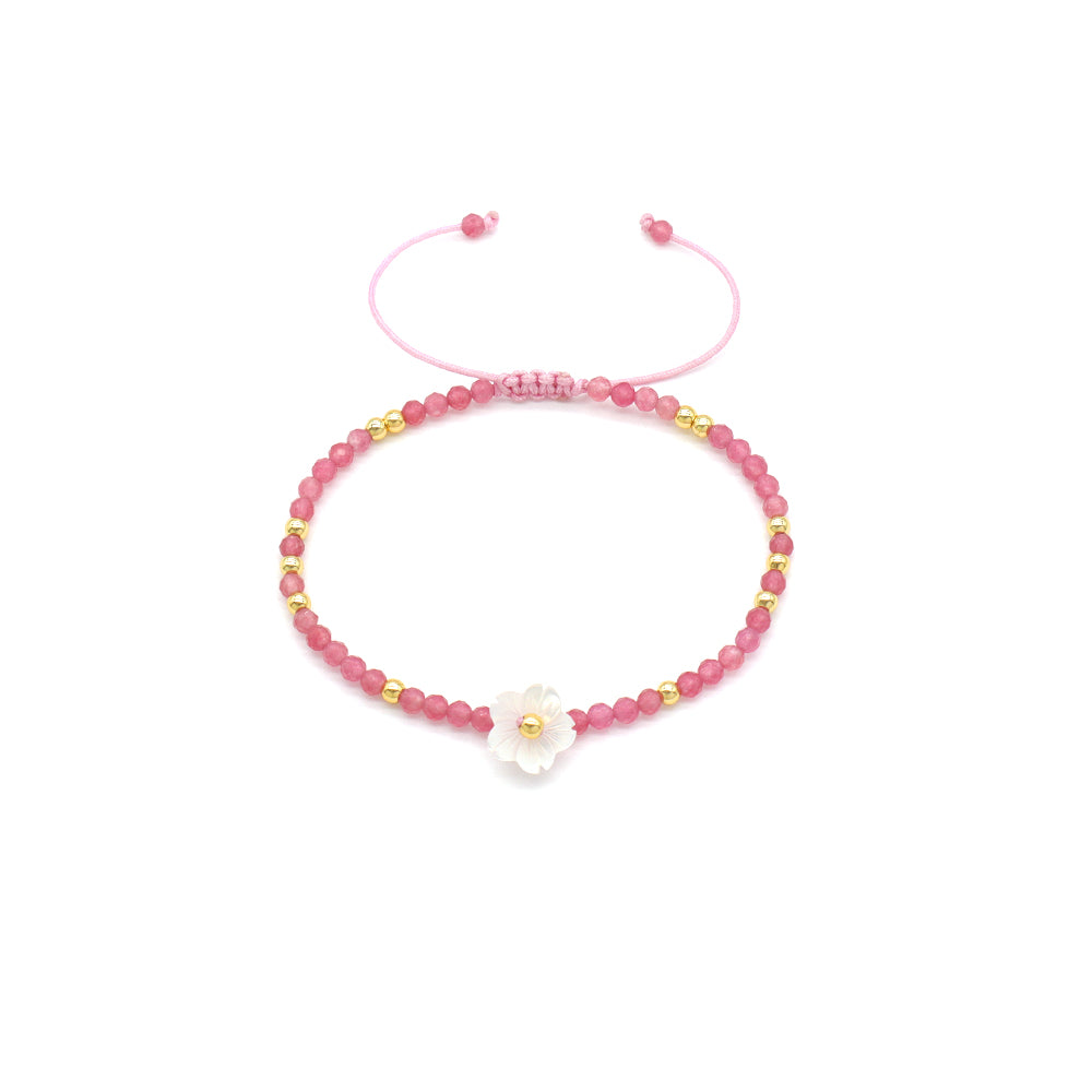 Handmade Customizable Natural Stone Beads Bracelet With Shell Charm