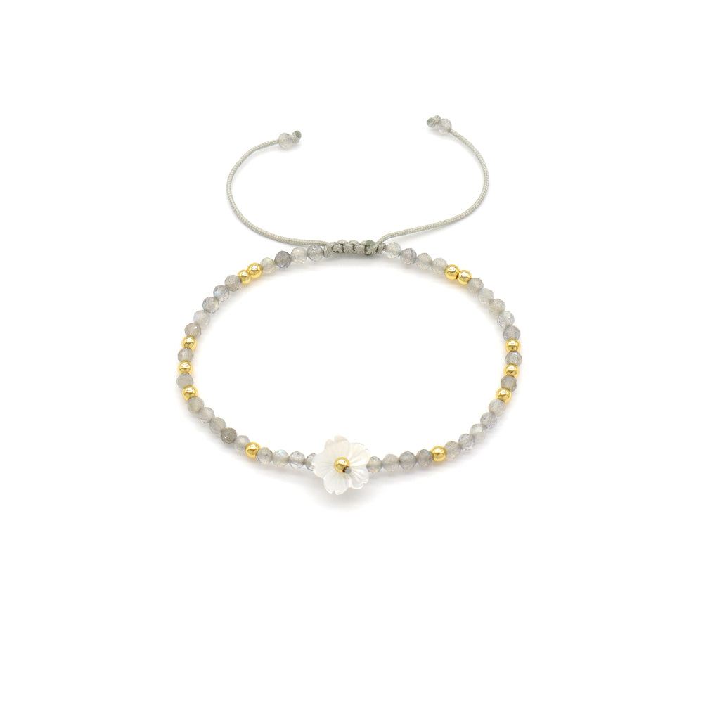 Handmade Customizable Natural Stone Beads Bracelet With Shell Charm