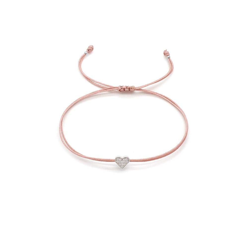 Handmade Customizable CZ Charm Bracelet With Cotton Wire