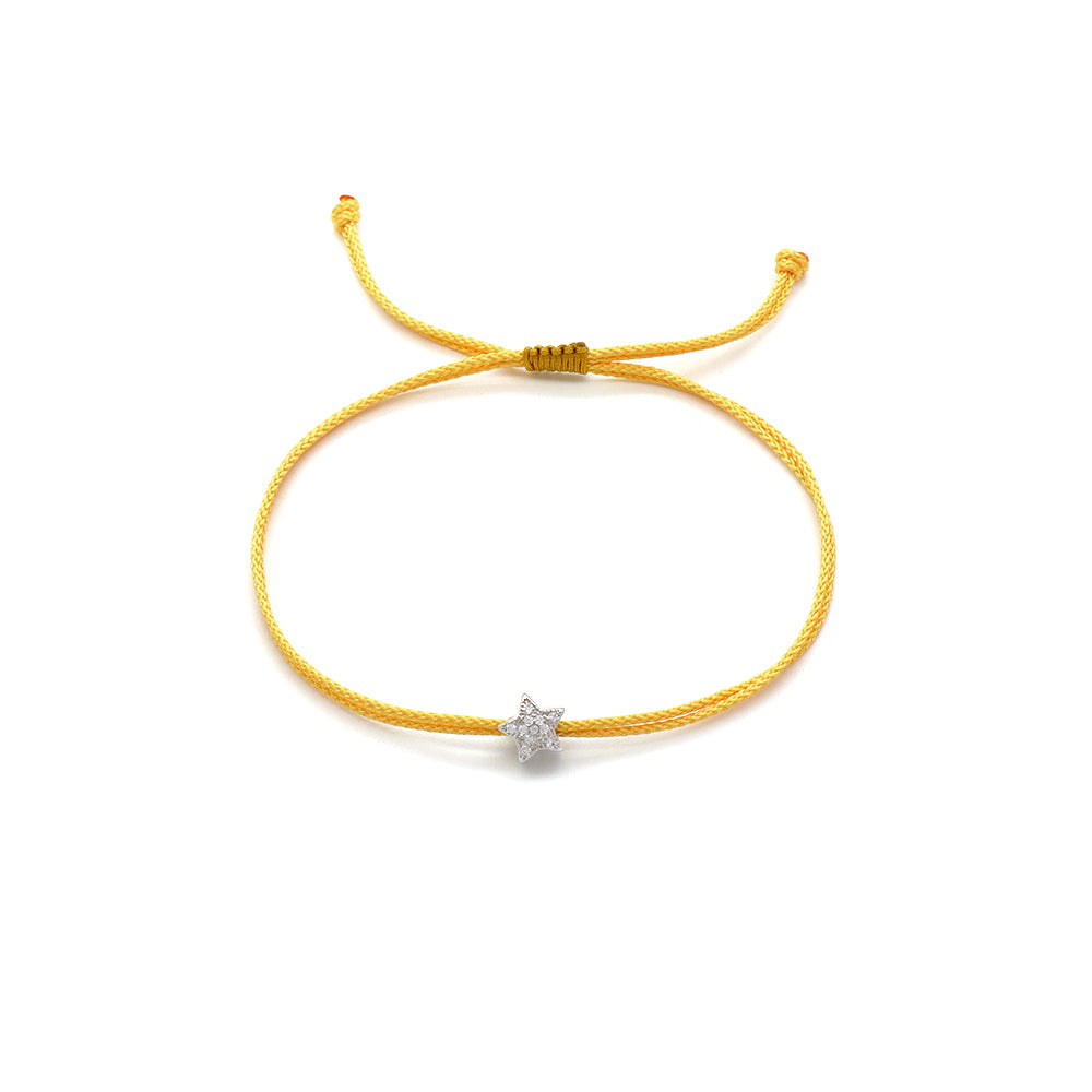 Handmade Customizable CZ Charm Bracelet With Cotton Wire