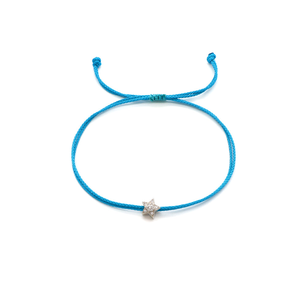 Handmade Customizable CZ Charm Bracelet With Cotton Wire