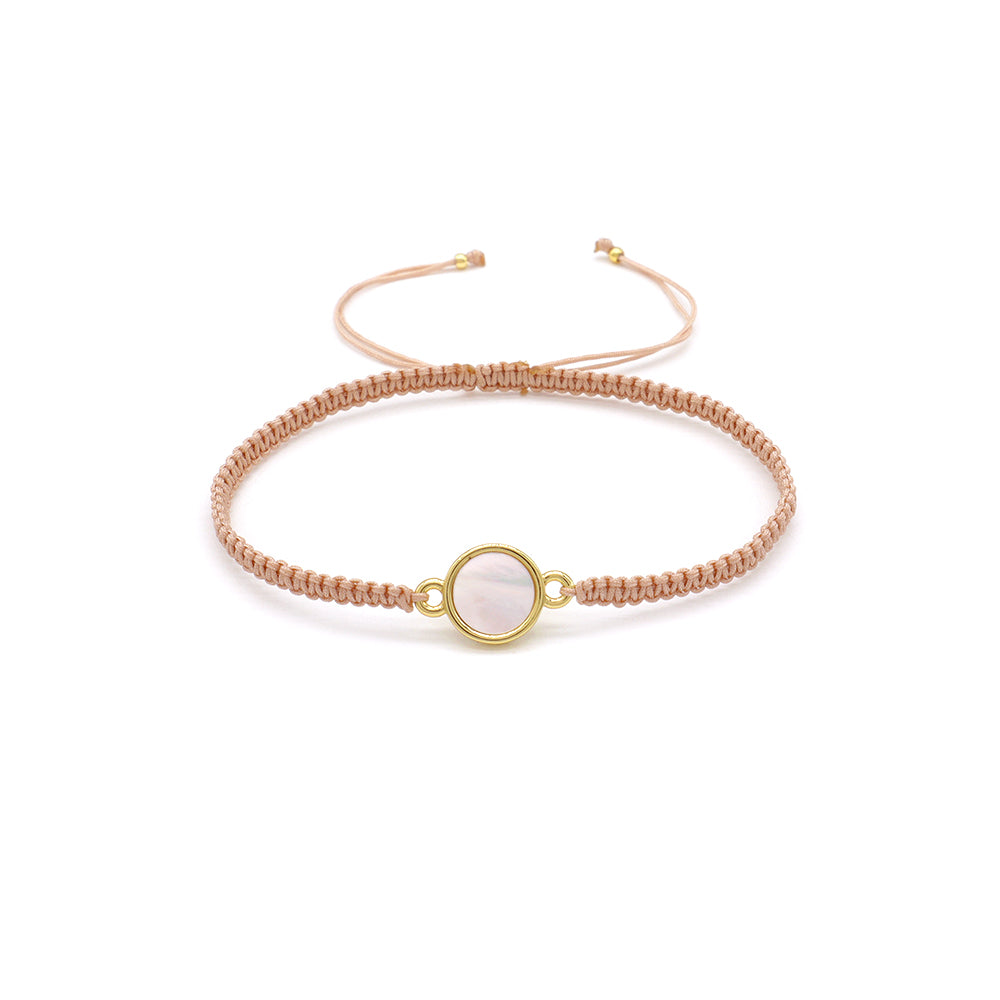 Handmade Customizable Shell Charm Bracelet With Cotton Wire