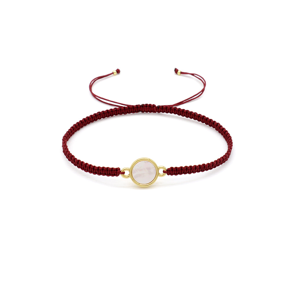 Handmade Customizable Shell Charm Bracelet With Cotton Wire