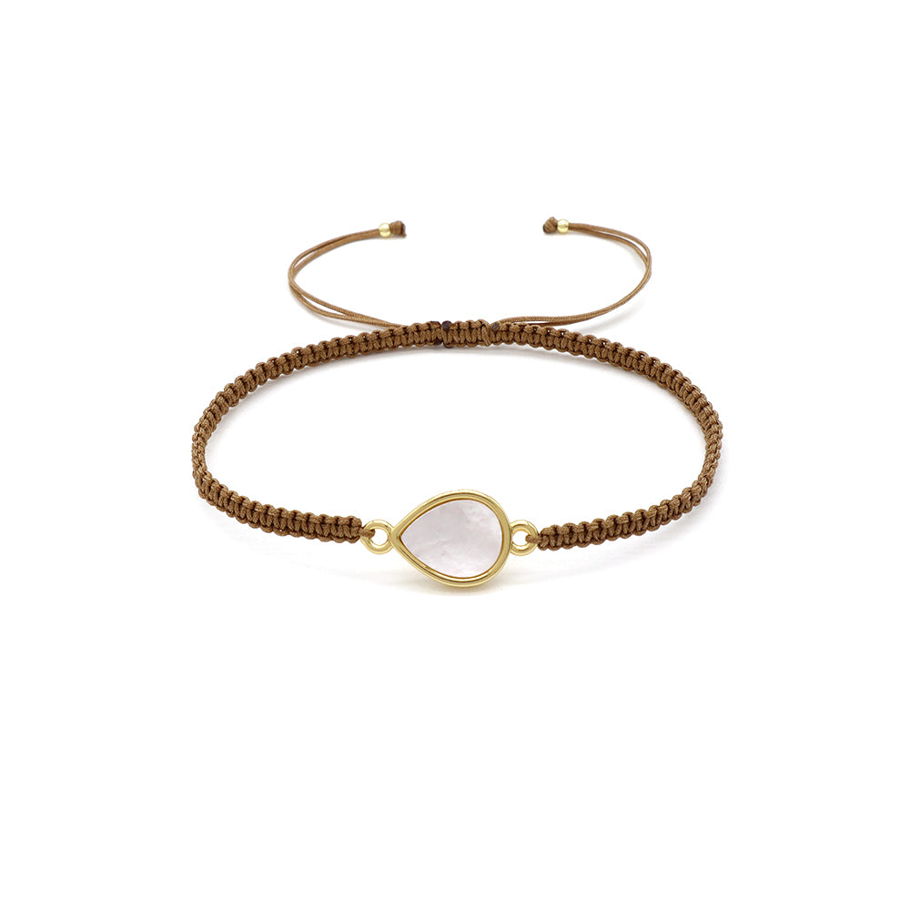 Handmade Customizable Shell Charm Bracelet With Cotton Wire