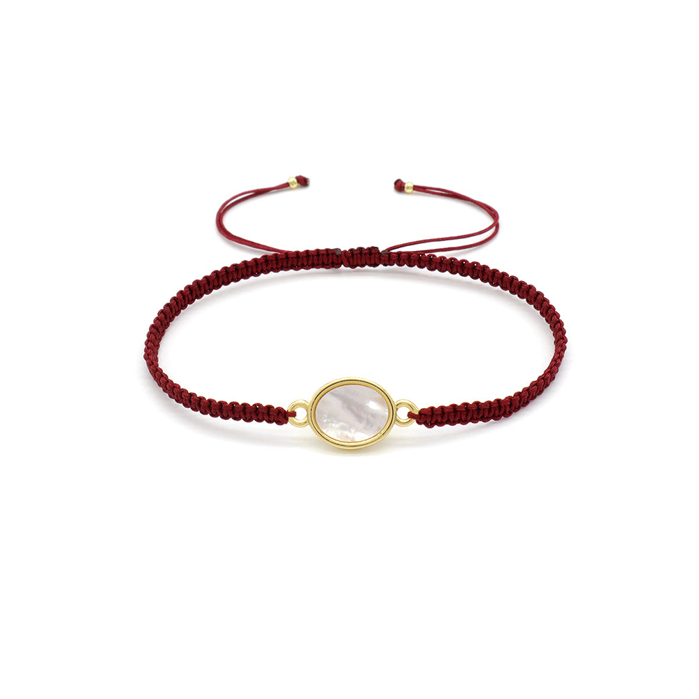 Handmade Customizable Shell Charm Bracelet With Cotton Wire