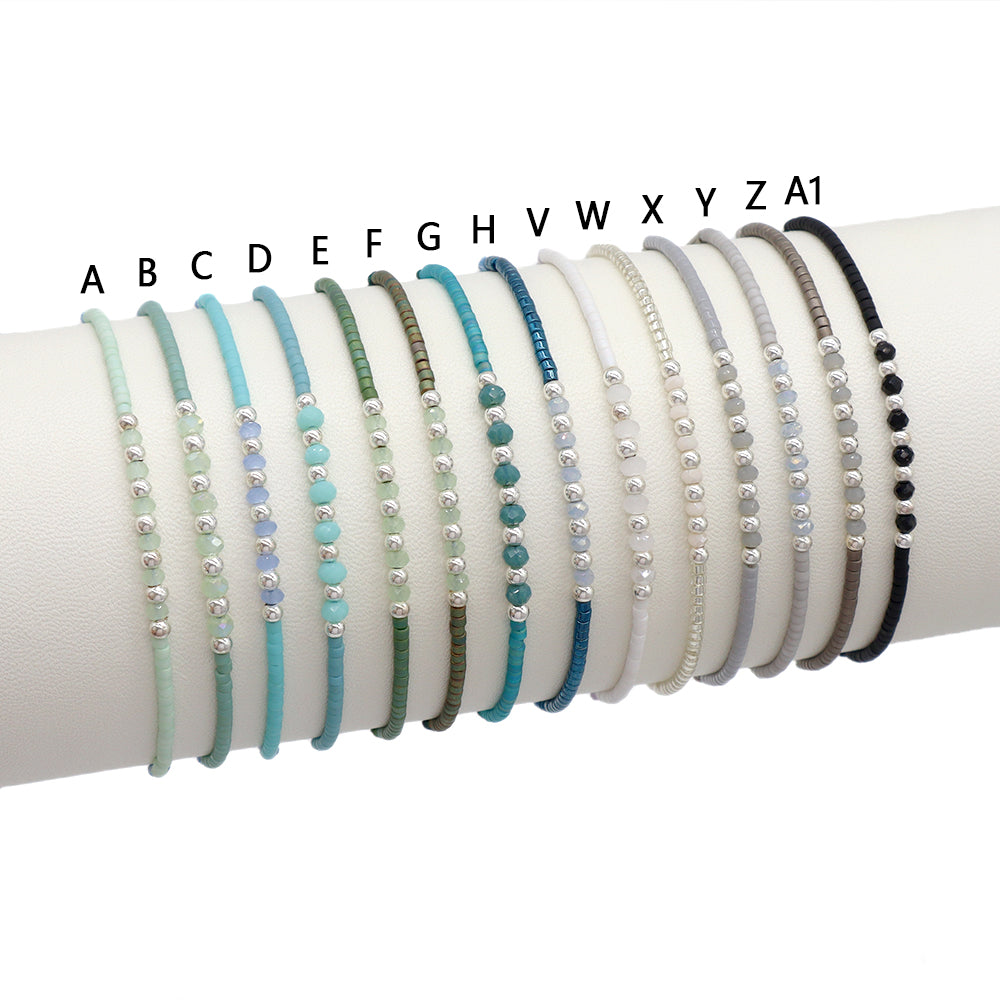 Handmade Customizable Miyuki Beads Bracelet With Glass Crystal Beads