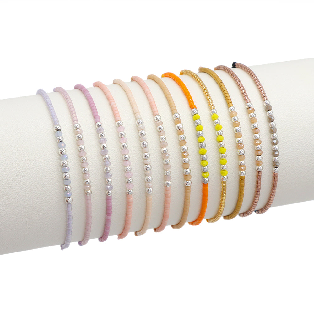 Handmade Customizable Miyuki Beads Bracelet With Glass Crystal Beads