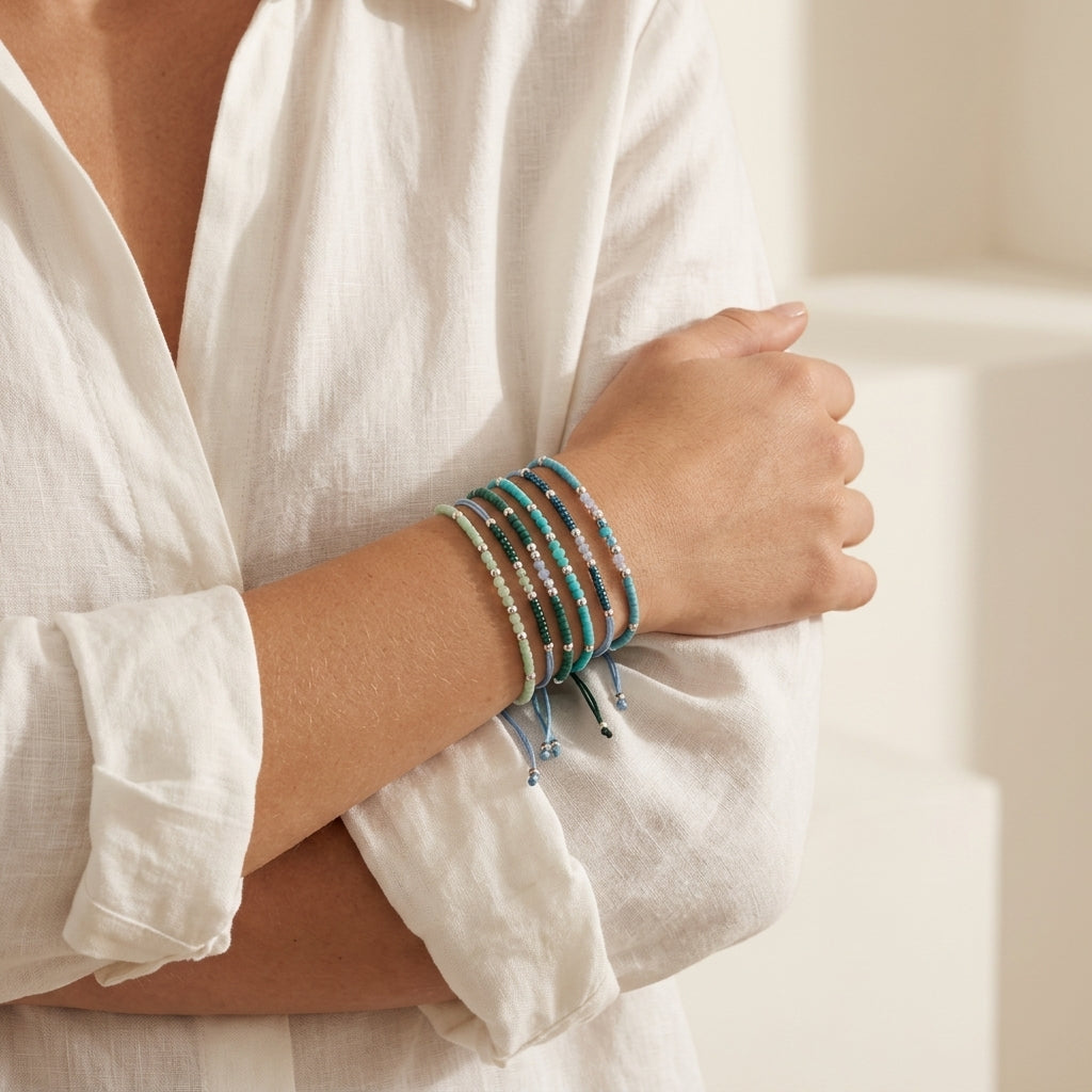 Handmade Customizable Miyuki Beads Bracelet With Glass Crystal Beads