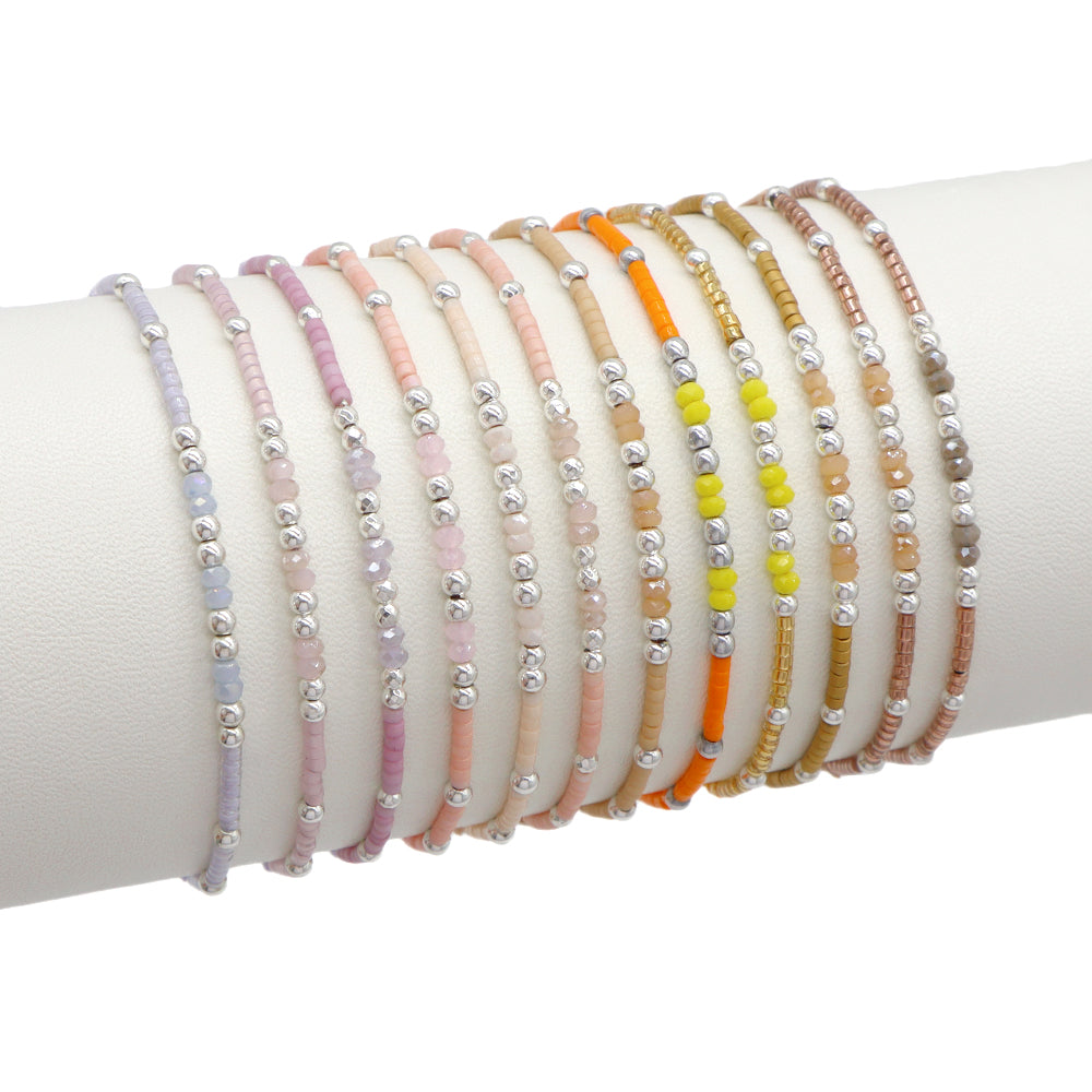 Handmade Customizable Miyuki Beads Bracelet With Glass Crystal Beads