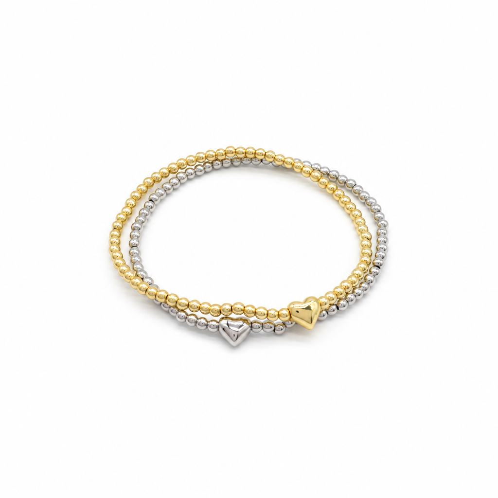 Handmade Customizable Brass Beads Bracelet With Brass Charms