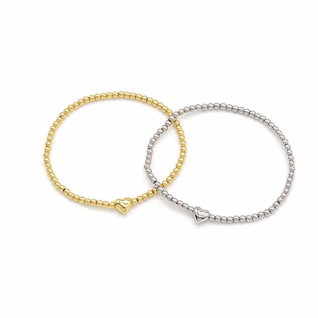 Handmade Customizable Brass Beads Bracelet With Brass Charms