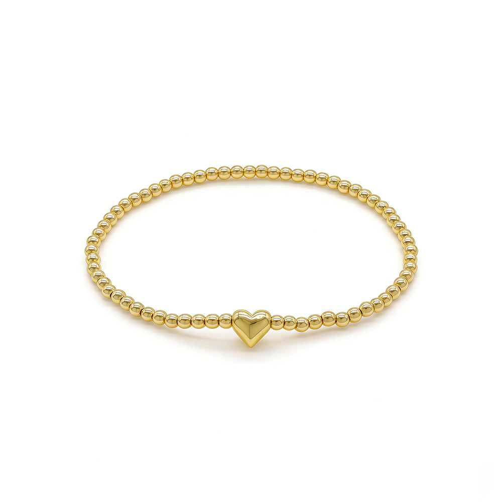 Handmade Customizable Brass Beads Bracelet With Brass Charms