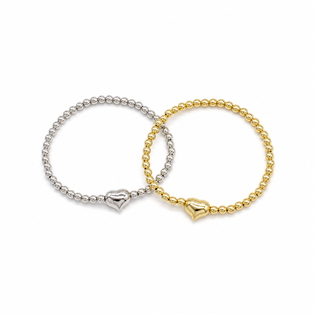 Handmade Customizable Brass Beads Bracelet With Brass Charms