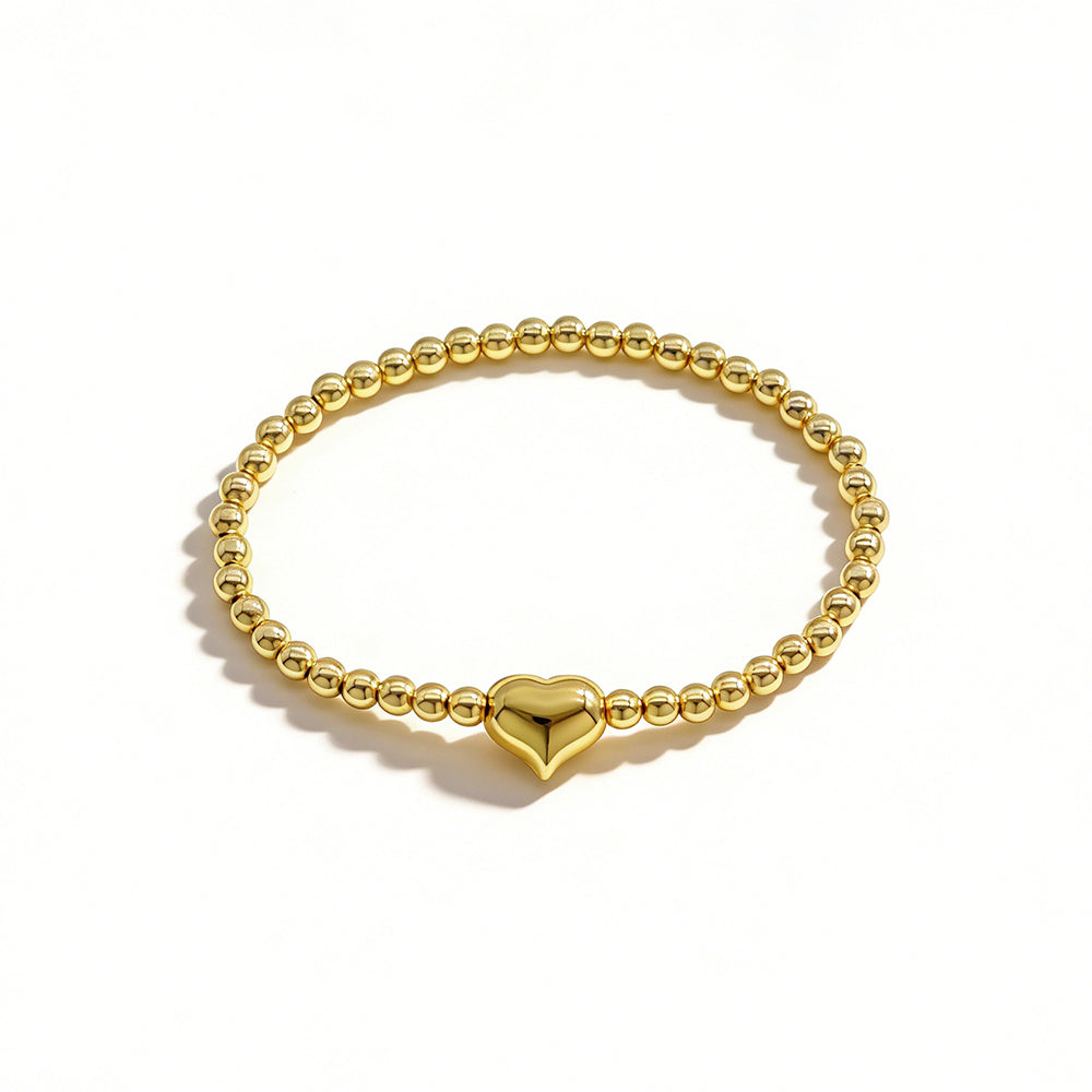 Handmade Customizable Brass Beads Bracelet With Brass Charms