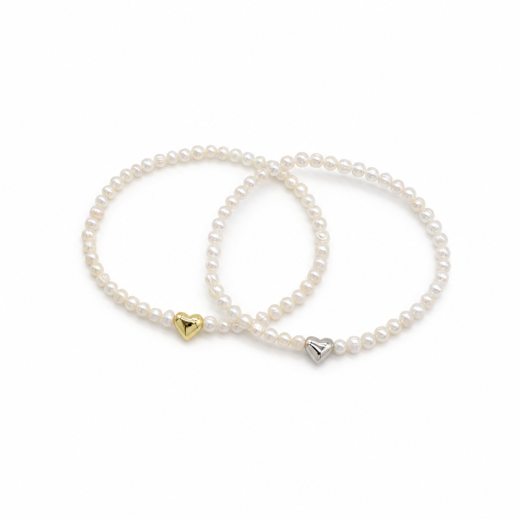Handmade Customizable Fresh Water Pearl Bracelet With Brass Charm