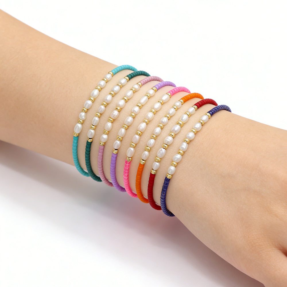 Handmade Customizable Miyuki Beads Bracelet With Fresh Water Pearl