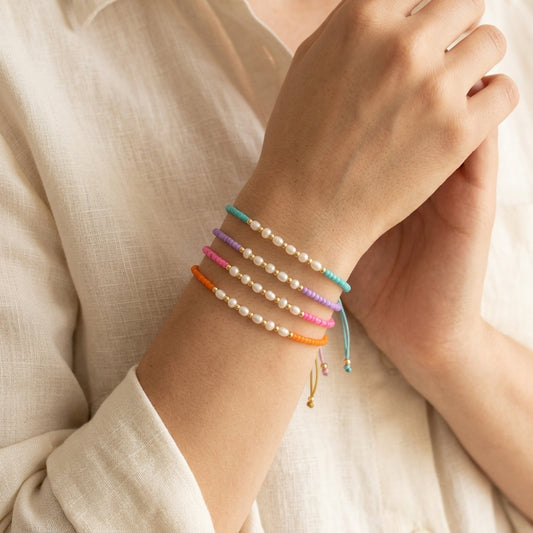 Handmade Customizable Miyuki Beads Bracelet With Fresh Water Pearl