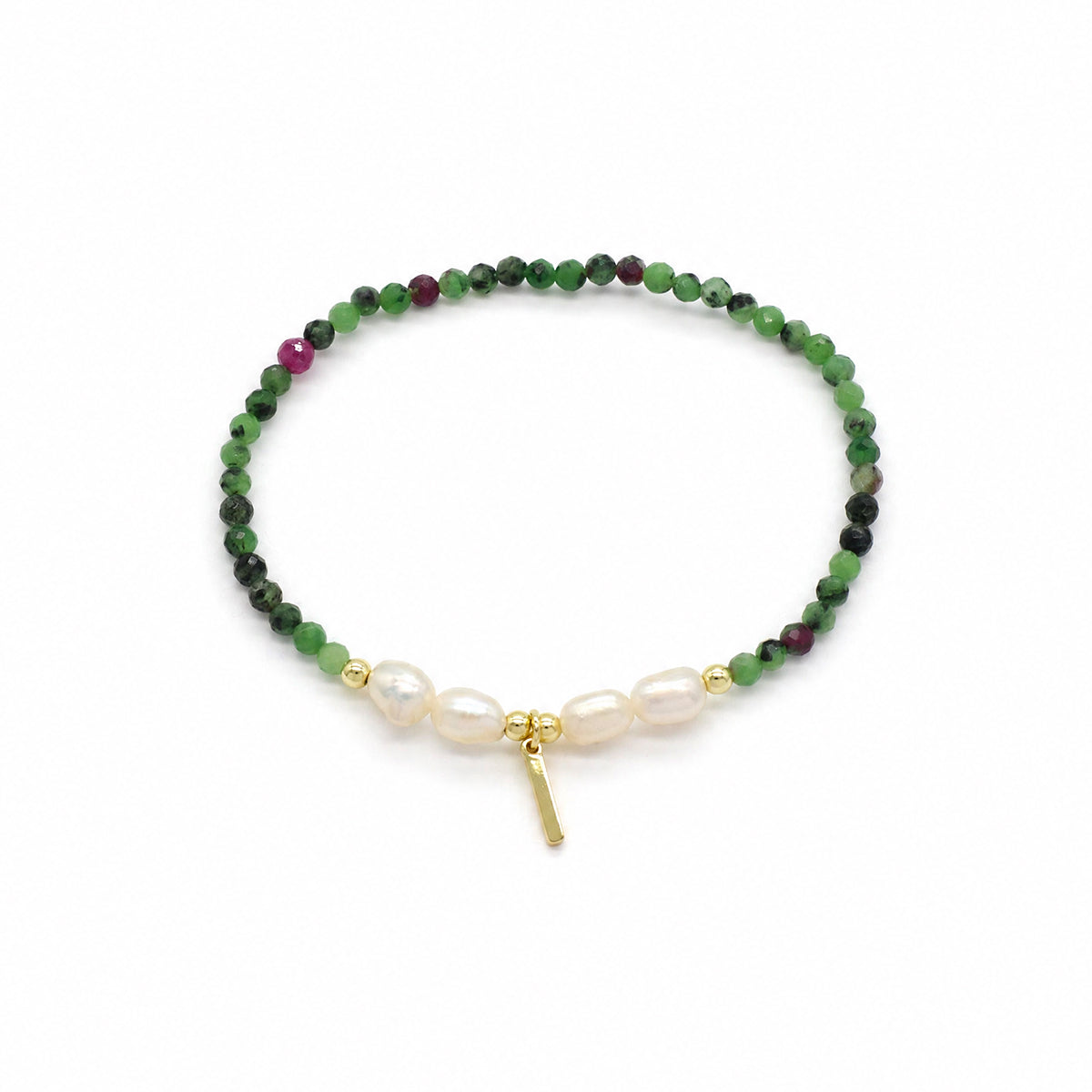 Handmade Customizable Natural Stone Beads Bracelet With Fresh Water Pearl