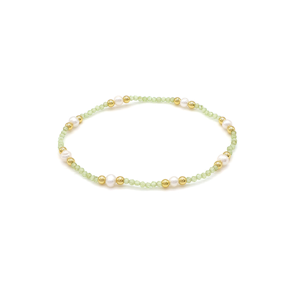 Handmade Customizable Natural Stone Beads Bracelet With Fresh Water Pearl