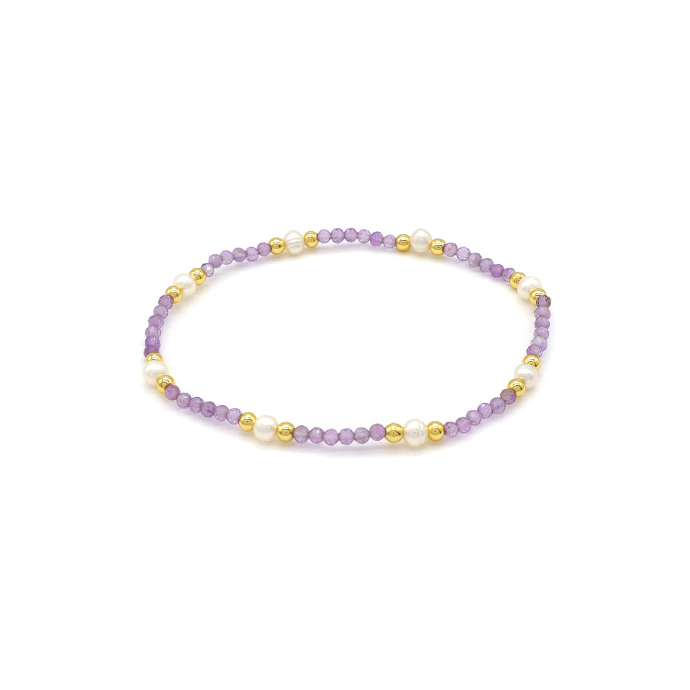 Handmade Customizable Natural Stone Beads Bracelet With Fresh Water Pearl