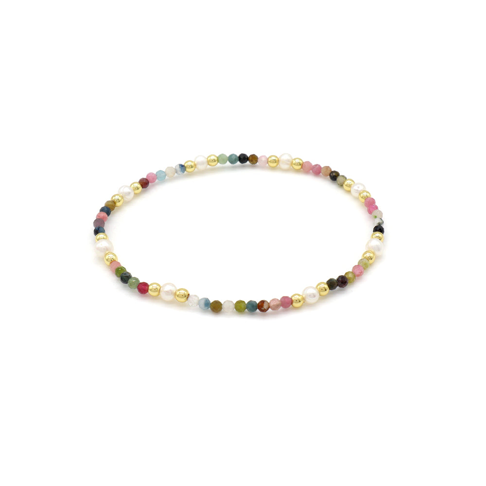 Handmade Customizable Natural Stone Beads Bracelet With Fresh Water Pearl