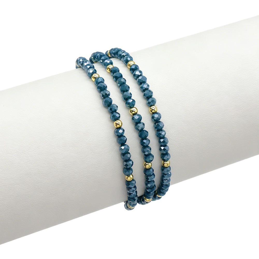 Handmade Customizable Three Layers Glass Crystal Beads Bracelet