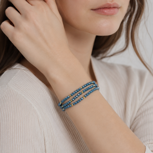 Handmade Customizable Three Layers Glass Crystal Beads Bracelet