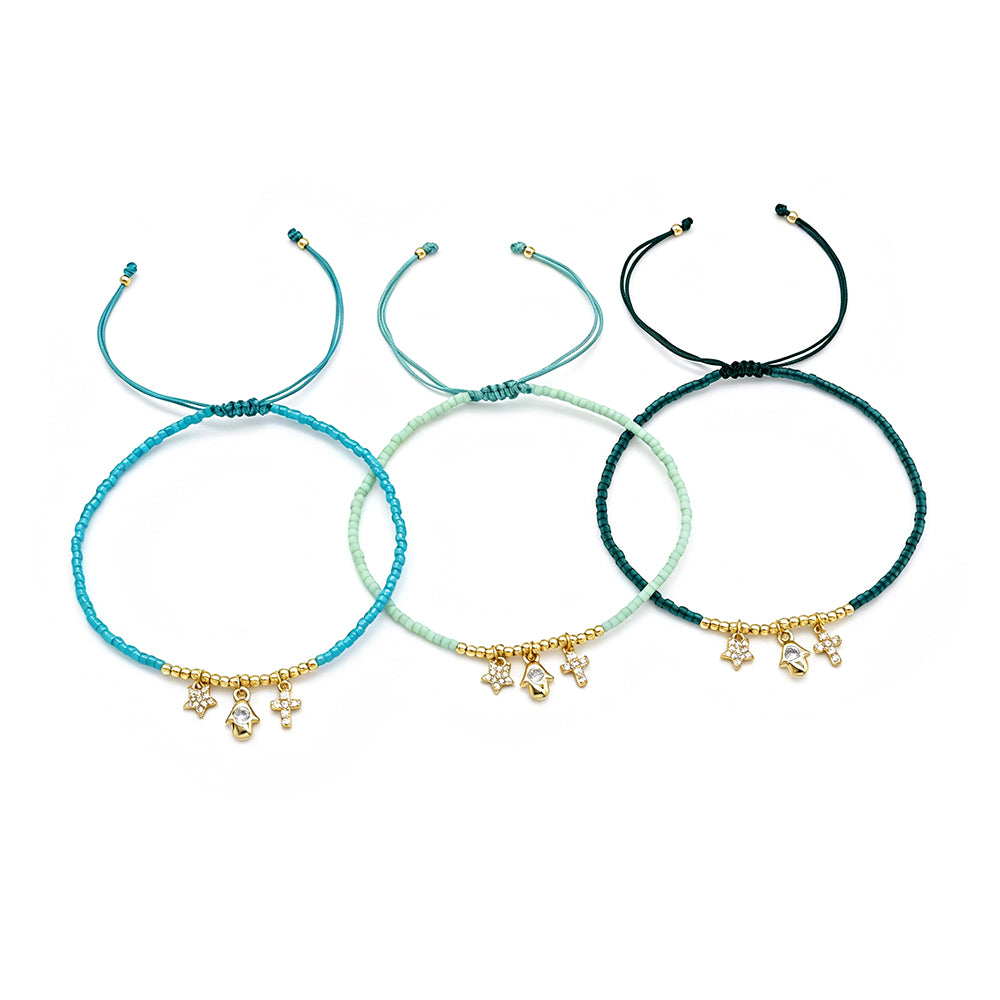 Handmade Customizable Miyuki Beads Bracelet With Brass Pendant