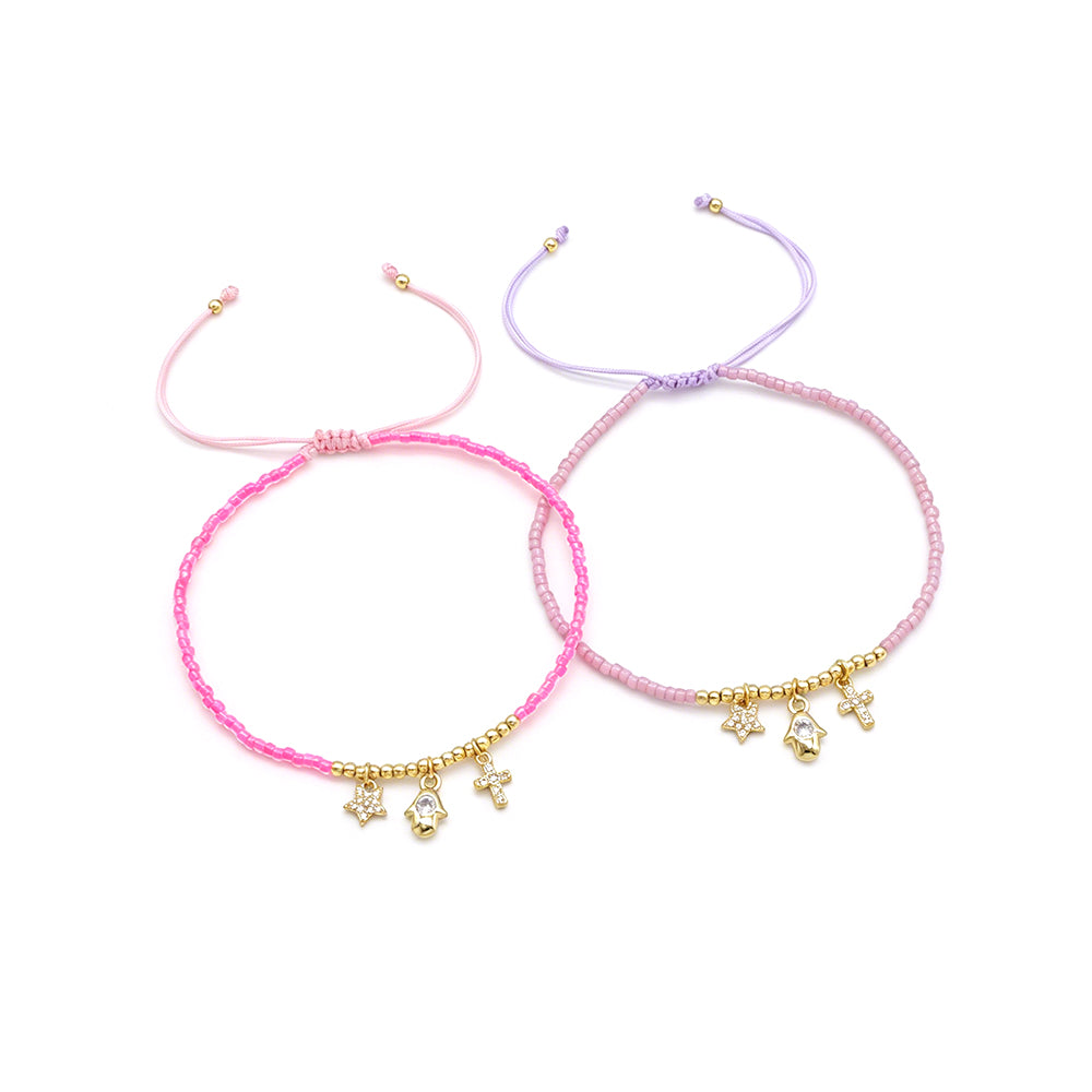 Handmade Customizable Miyuki Beads Bracelet With Brass Pendant