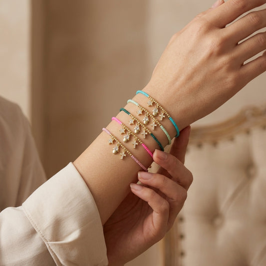 Handmade Customizable Miyuki Beads Bracelet With Brass Pendant