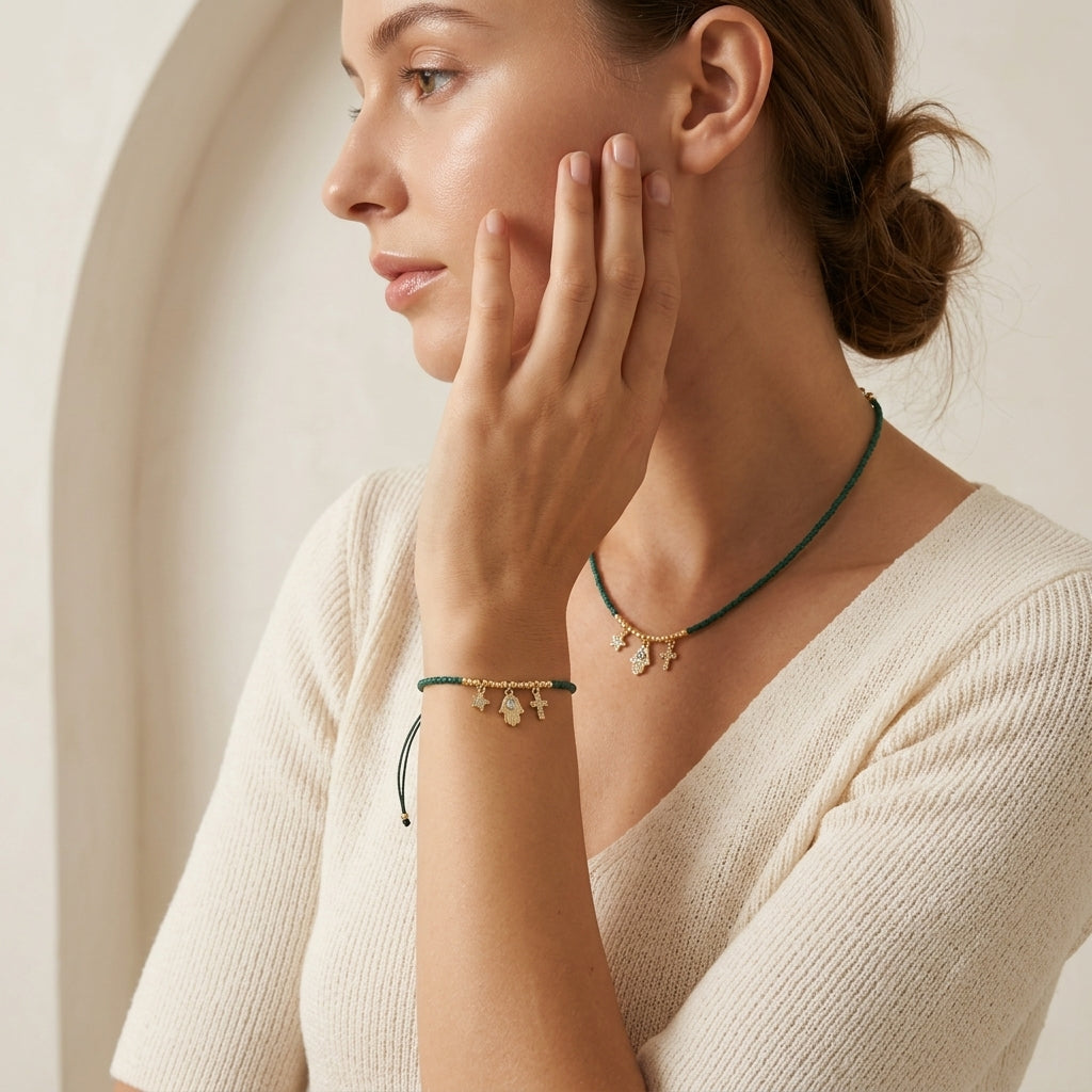 Handmade Customizable Miyuki Beads Bracelet With Brass Pendant